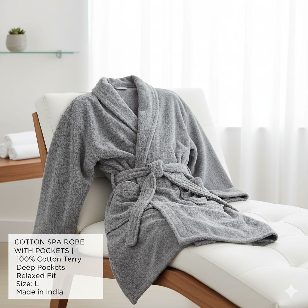 Cotton Spa Robe with Pockets