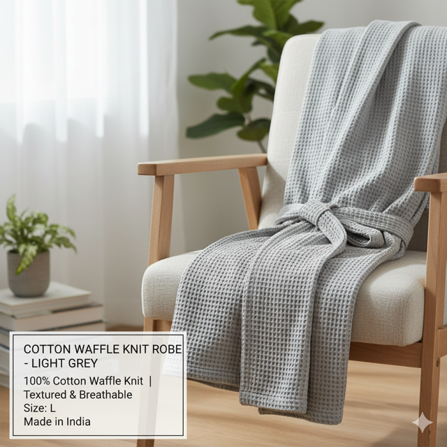 Cotton Waffle Knit Robe - Image 3