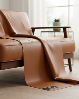 Faux Leather Upholstery Fabric – Cognac