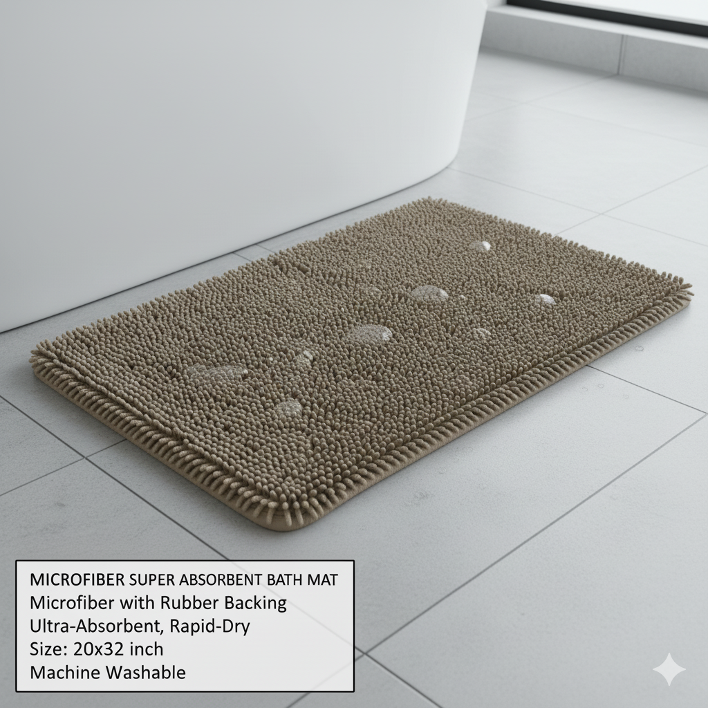Microfiber Super Absorbent Bath Mat - Taupe