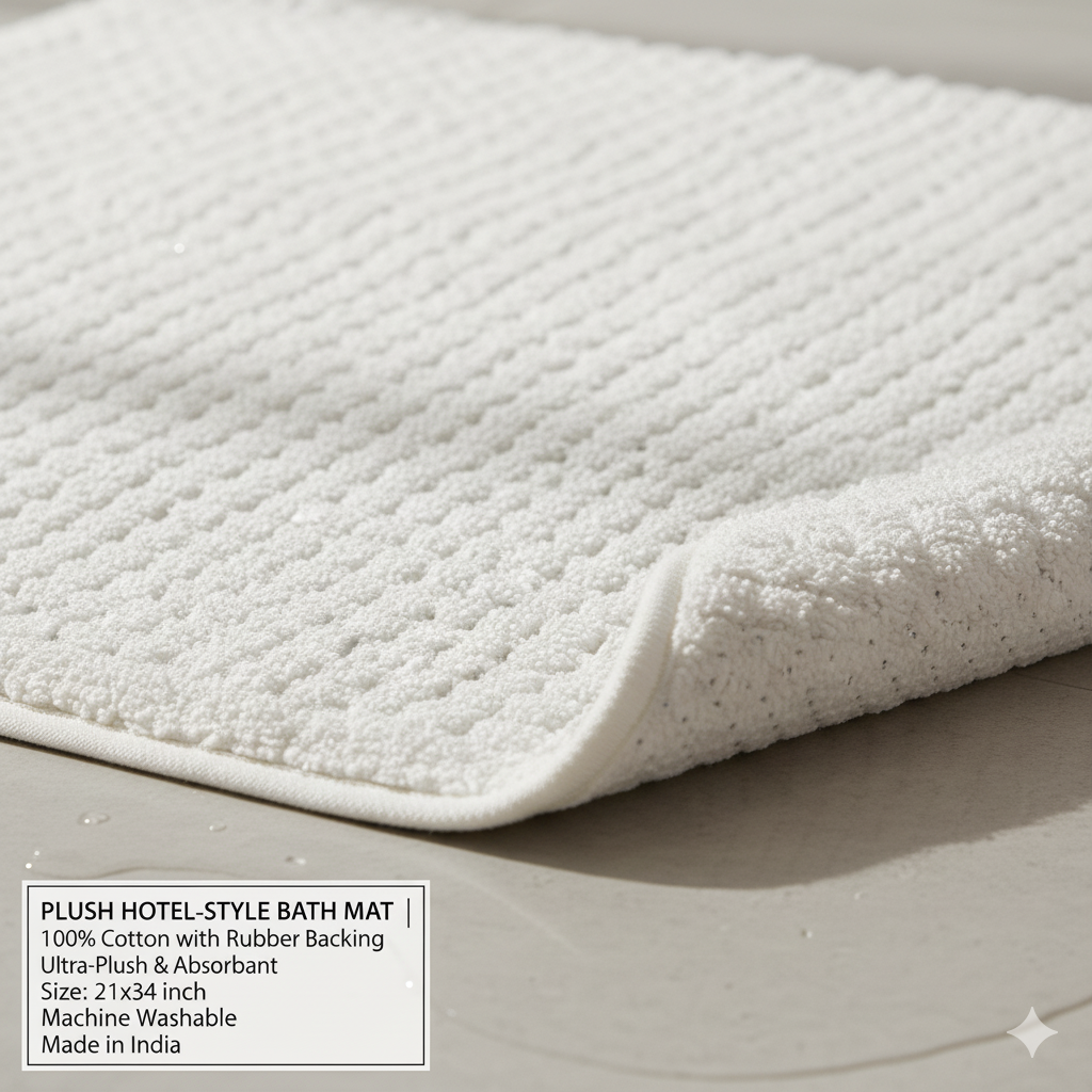 Plush Hotel-Style Bath Mat - White - Image 2