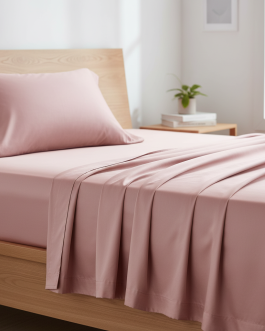 Sateen Silk Fitted Sheet Set - Dusty Rose