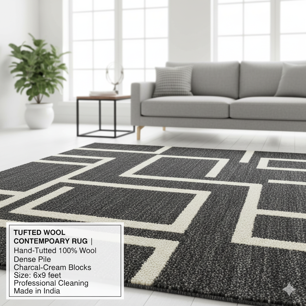 Tufted Wool Contemporary Rug