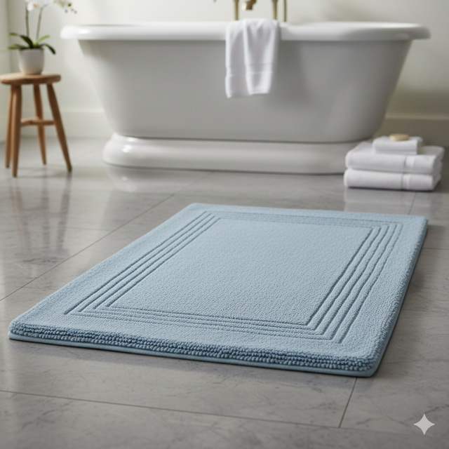 Bath Mat Antislip Blue